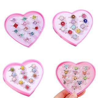 เซตแหวนเพชรคริสตัล 12 ชิ้น พร้อมกล่องของขวัญ สำหรับเด็กเล่นแ…