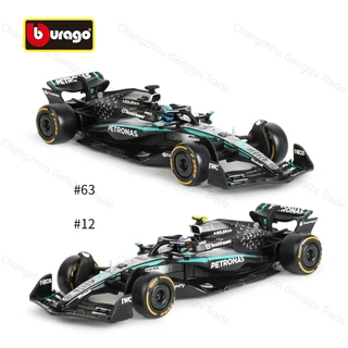 Bburago 1:43 Mercedes AMG 2025 W16 E Performance F1 สูตรรถ Die Cast ยานพาหนะสะสมของเล่นแข่งรถกล่องอะคริลิค