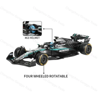 Bburago 1:43 Mercedes AMG 2025 W16 E Performance F1 สูตรรถ Die Cast ยานพาหนะสะสมของเล่นแข่งรถกล่องอะคริลิค