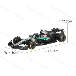 Bburago 1:43 Mercedes AMG 2025 W16 E Performance F1 สูตรรถ Die Cast ยานพาหนะสะสมของเล่นแข่งรถกล่องอะคริลิค