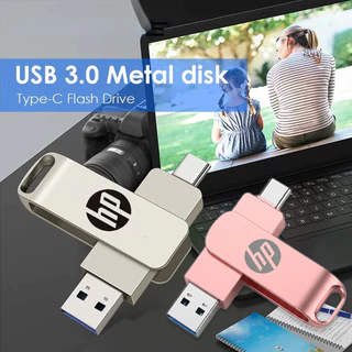 Type-C 2 in 1 HP โทรศัพท์มือถือ DiskFlash Drive Dual Drive Flash Memory USB 3.0 1TB/2TB หน่วยความจําความเร็วสูง Stick 64GB/1TB/2TB OTG แฟลชไดรฟ์โลหะกันน้ําแบบพกพา