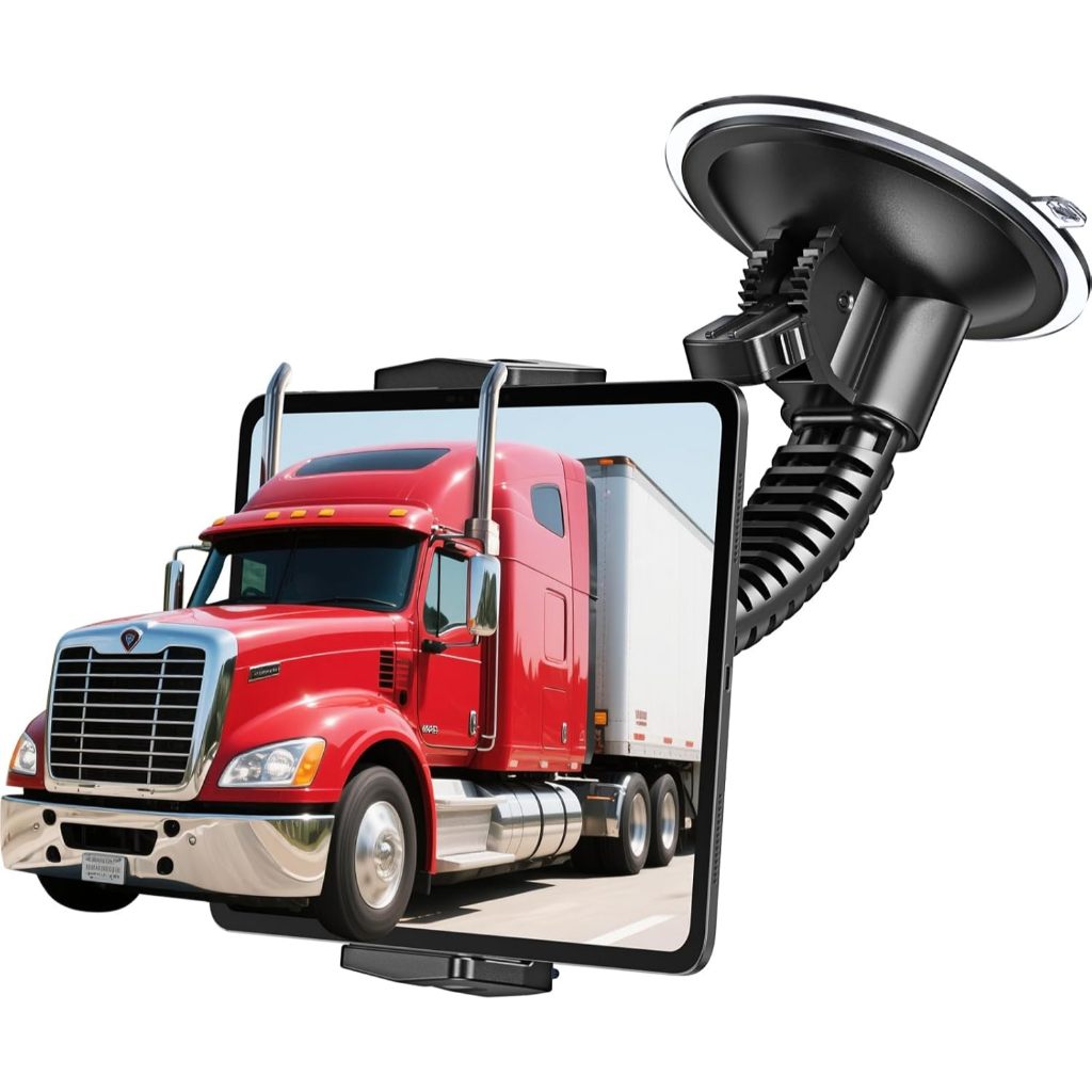 APPS2Car ที่วางโทรศัพท์รถบรรทุกรถยนต์พร้อมถ้วยดูดขนาดใหญ่ 4.33 "สําหรับงานหนัก 8 ระดับ, แขนปรับ Doub