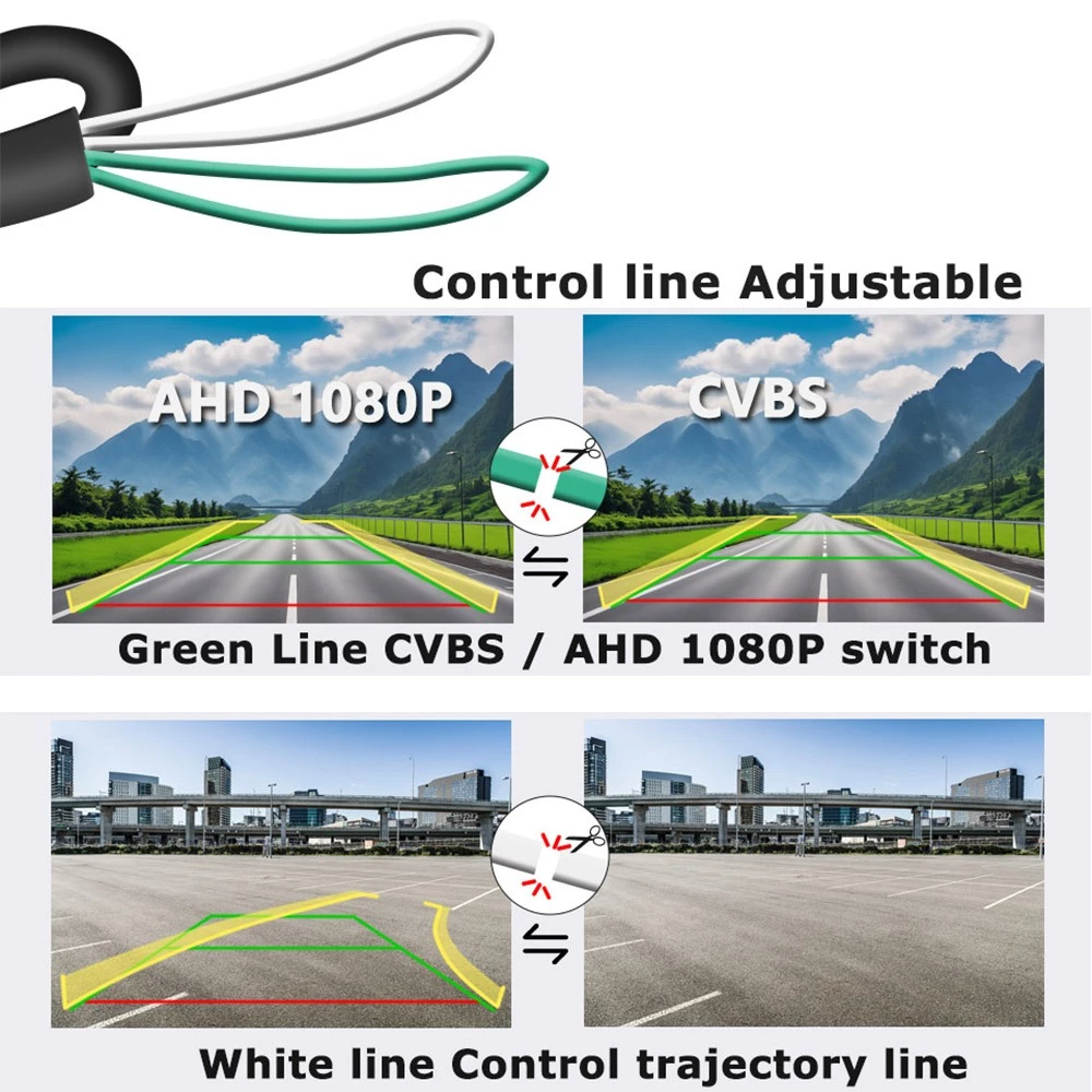 มุมกว้าง 4K AHD 1080P Dynamic Trajectory Tracks กล้องมองหลังที่จอดรถ HD Night Vision กล้องสํารองย้อนกลับอัตโนมัติ thumbnail 4