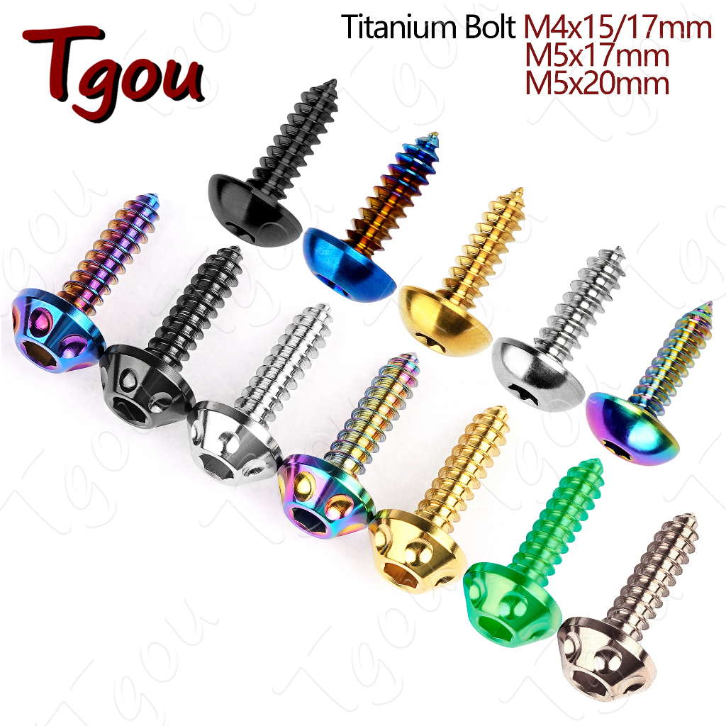Tgou ไทเทเนียม M4x15/17 มม.M5x17 20 มม.Self-Sting Bolts ปุ่ม Torx Hex หน้าแปลนสําหรับจักรยานรถจักรยานยนต์รถ