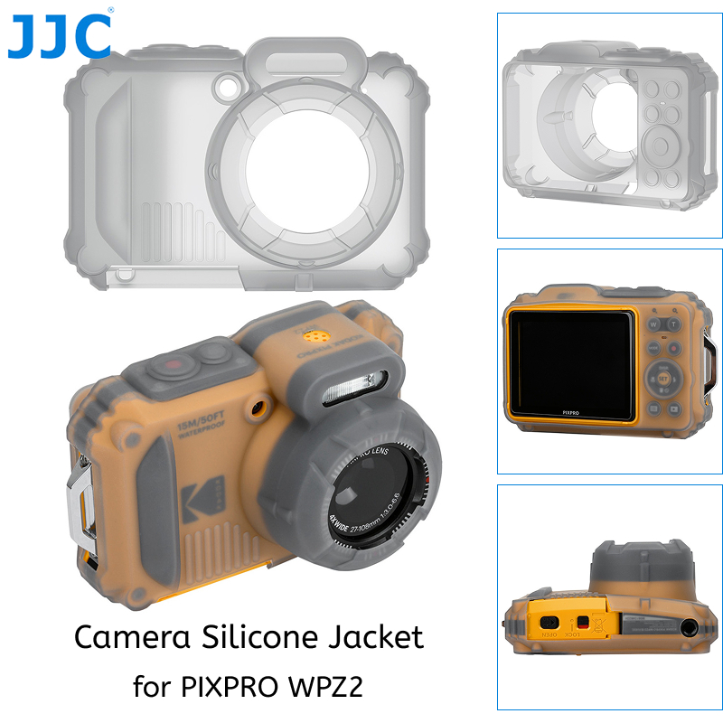 JJC SCC-WPZ2 เสื้อแจ็คเก็ตซิลิโคนป้องกันกล้องสําหรับ Kodak PIXPRO WPZ2 กล้องดิจิตอลกันน้ําที่ทนทาน, 