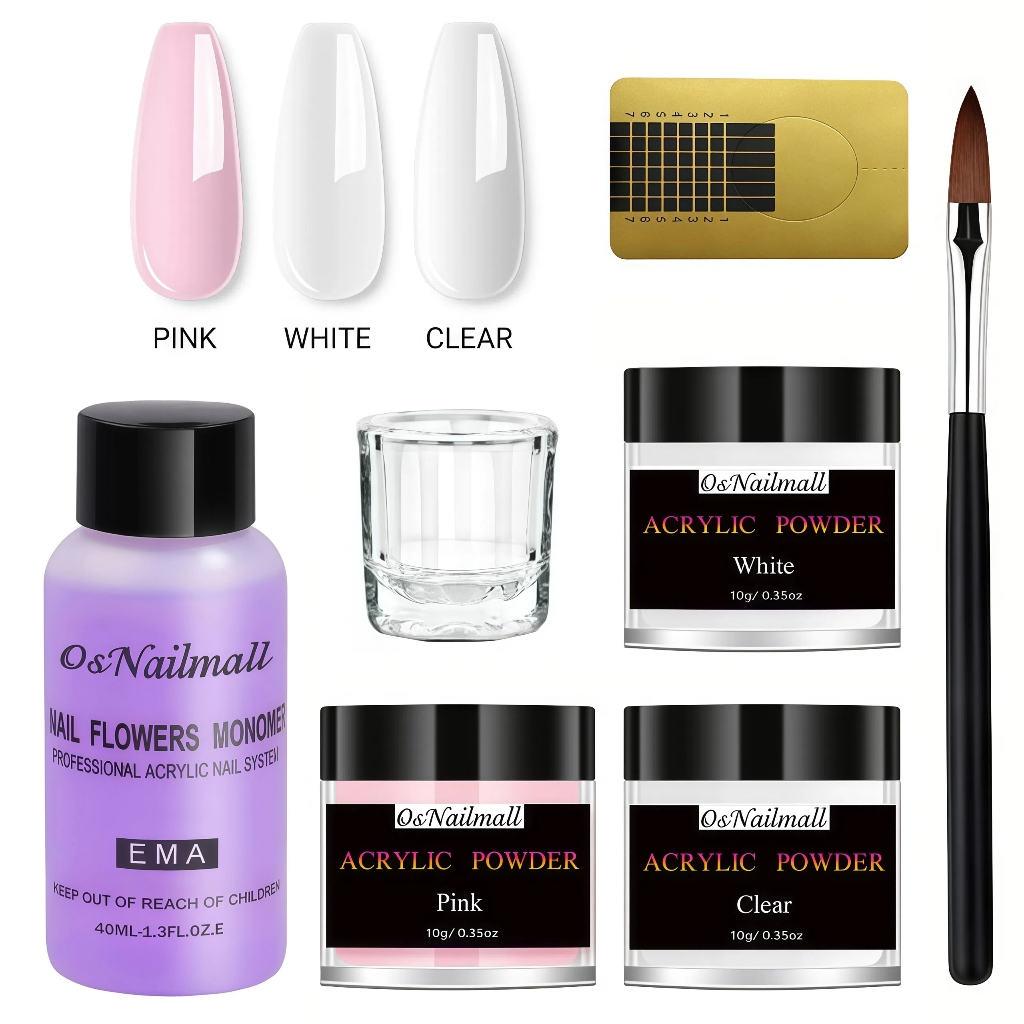 7 ชิ้น / เซต อะคริลิค ลิควิด ผง เล็บ ชุดเล็บ แกะสลักเล็บ แปรงคริสตัล ต่อ UV สร้างเล็บ DIY ชุด