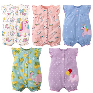ทารกแรกเกิดเสื้อผ้าเด็กทารกromperสาวแขนสั้นสบายผ้าฝ้ายjumpsu…