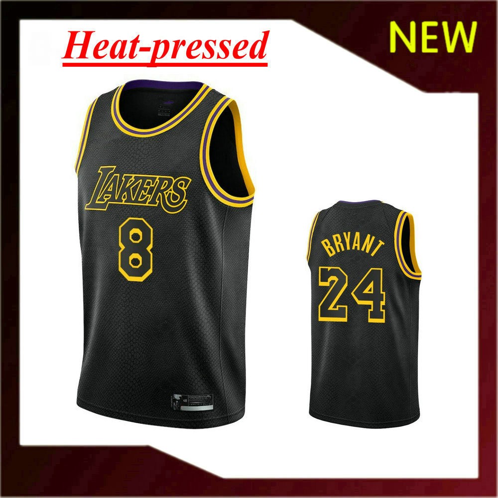 กดความร้อน Front 8 Back 24 Kobe Bryant Jersey Black Mamba