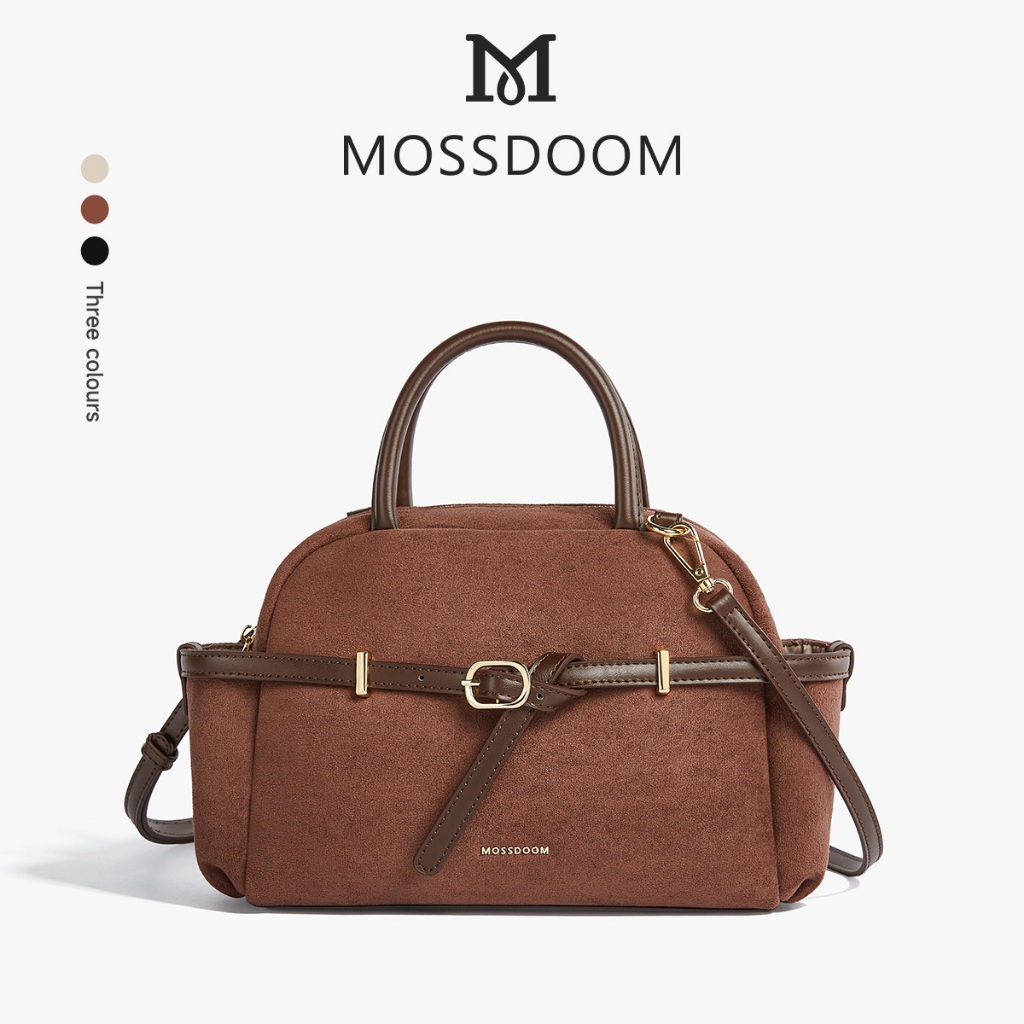 【Special off】MOSSDOOM Peppy Bag ความจุขนาดใหญ่ สามารถถือด้วยมือหรือสะพายข้างได้ มีช่องกระเป๋าหลายช่อง สายสะพายหนัง มีให้เลือก 3 สี