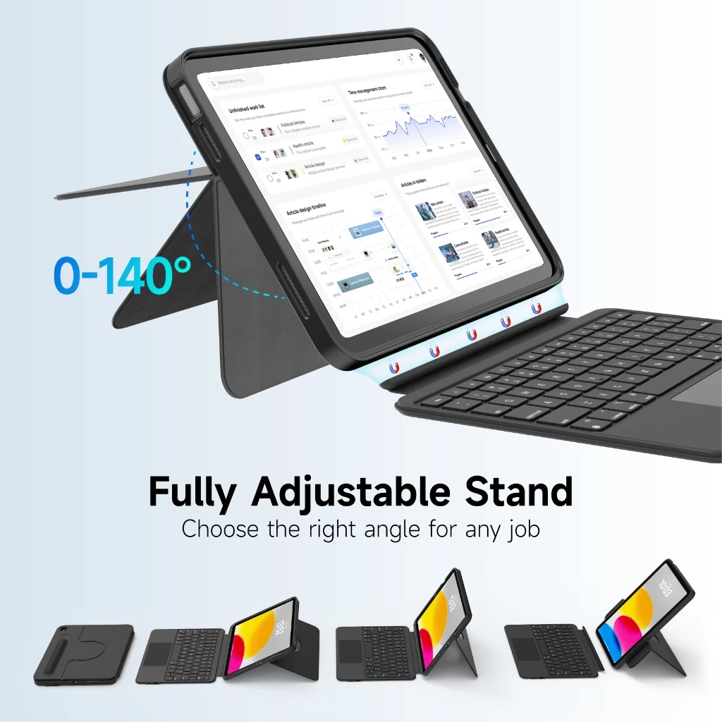คีย์บอร์ดบลูทูธทัชแพดมีไฟสำหรับ iPad Pro 11 Air 4/5/6/7 Gen 10/11 A16 thumbnail 7