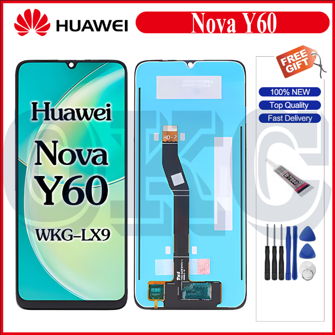 LCD สําหรับ Huawei Nova Y60 จอแสดงผล LCD Touch Screen Digitizer WKG-LX9 อะไหล่ทดแทน LCD