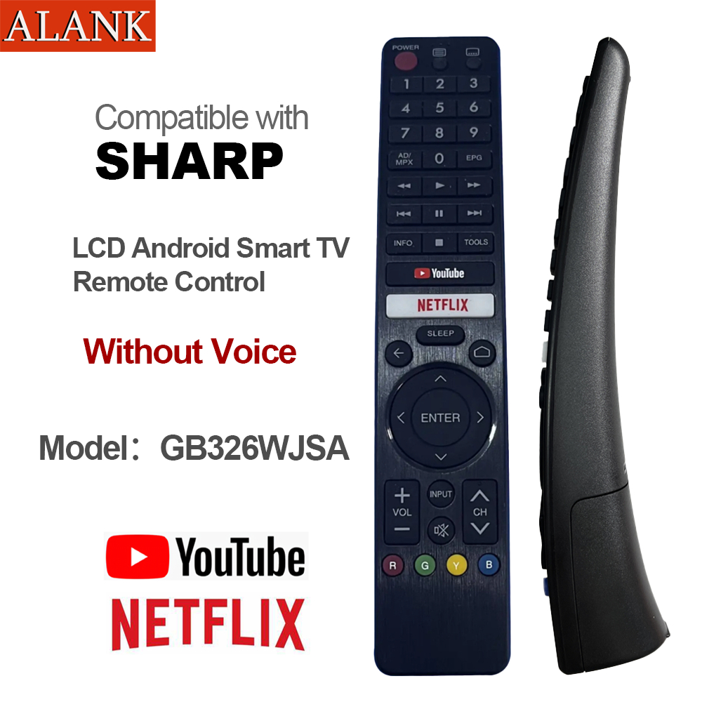 ALANK รีโมททีวี SHARP LED/Android Smart TV รีโมทคอนโทรล Sharp GB326WJSA (ไม่มีฟังก์ชั่นเสียง)
