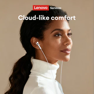 Lenovo YF02 หูฟังแบบมีสายและหูฟังกึ่งอินเอียร์พร้อมไดรเวอร์เบส 13 มม. และไมโครโฟน HD พร้อมสายเคเบิลฟรี Tangled