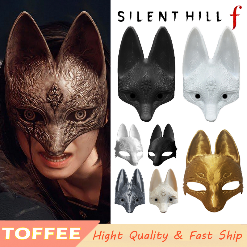 Hinako คอสเพลย์ 3D พิมพ์สีขาวสีดํา Fox หน้ากาก Silent Hill F ญี่ปุ่น Matsuri เกมที่สมจริงตัวละครเครื