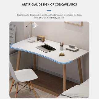 โต๊ะคอมพิวเตอร์ โต๊ะทำงานสไตล์เรียบง่าย ไม้แท้สีขาวสไตล์ญี่ปุ่น โต๊ะเรียนสำหรับห้องนอนและหอพัก แต่งหน้าสำหรับผู้หญิง สำหรับห้องเช่า ประหยัดพื้นที่ ขนาด 70/80/100/120cm ขาไม้แท้แข็งแรงทนทานไม่สั่น