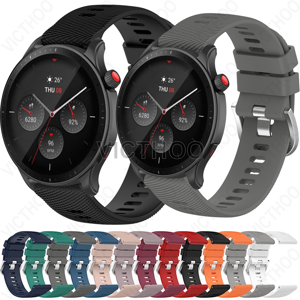 สายรัดระบายอากาศอุปกรณ์เสริมซิลิโคนสําหรับ Huami Amazfit GTR 4 3 Pro 2 / Balance 2 / Cheetah Pro / GTR Mini / Active 2