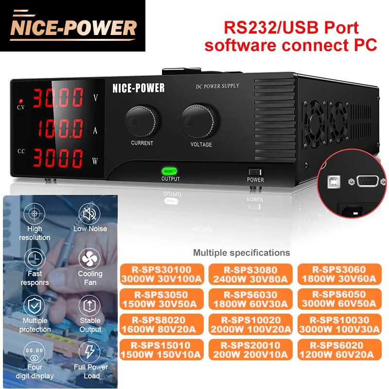 【จัดส่งฟรี】NICE-POWER Dc Power Supply ปรับ ค่า ได้ เครื่องจ่ายไฟ กระแสตรง DC แหล่งจ่ายไฟแบบสวิตชิ่ง 
