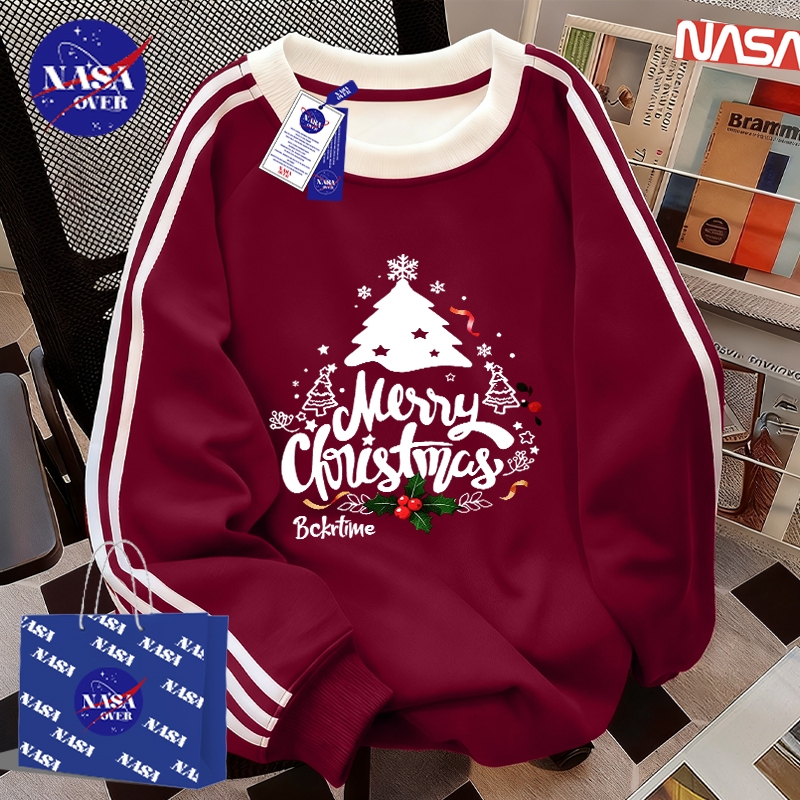 【จัดส่งตลอด 24 ชั่วโมง】🔥NASA ฤดูหนาว แฟชั่น Christmas🎅ลายต้นคริสต์มาส🎄oversize แ