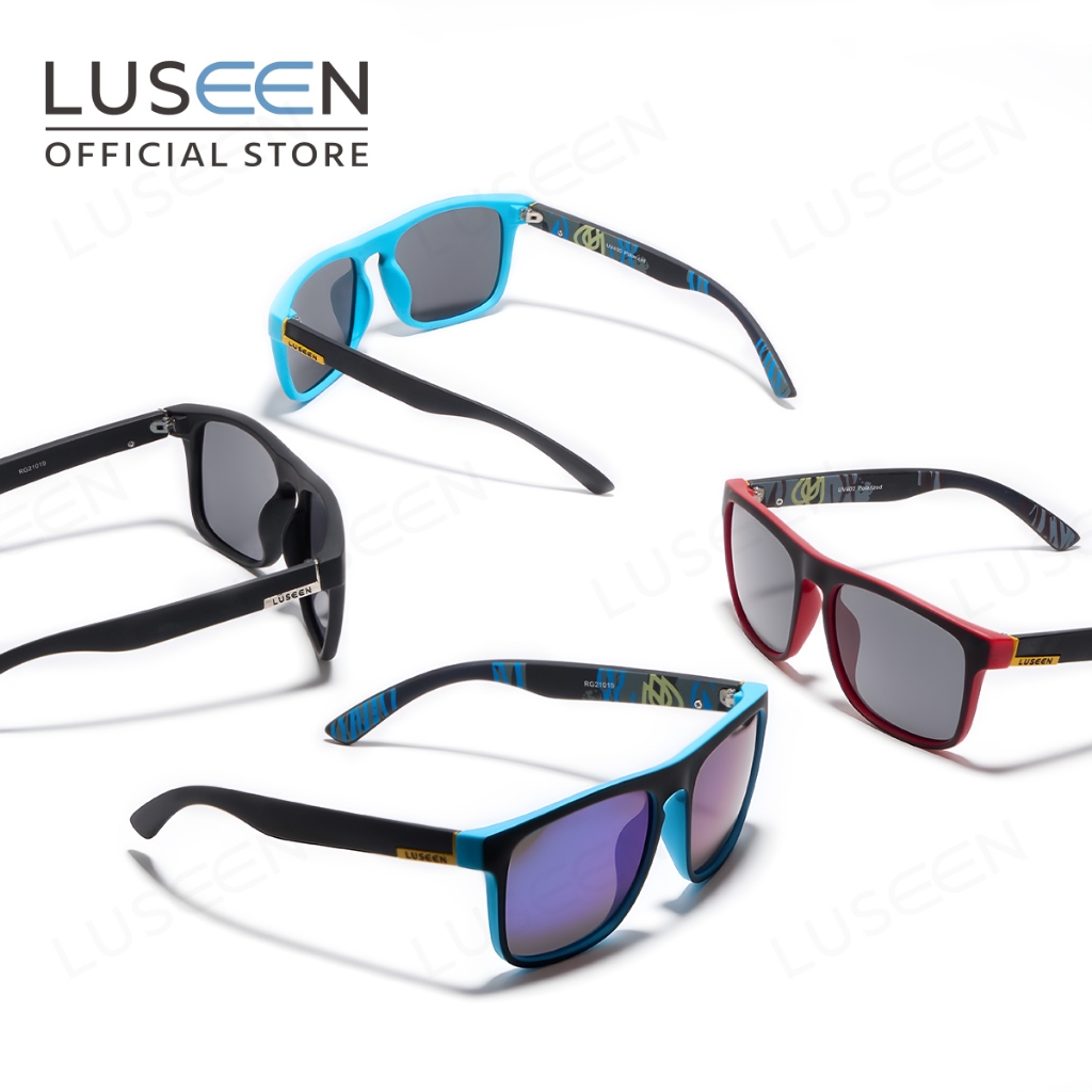 LUSEEN แว่นกันแดดโพลาไรซ์ ลดแสงจ้า UV400 สำหรับขับรถ กรอบเต็ม สำหรับผู้ชาย แบบยูนิเซ็กส์ AG21019