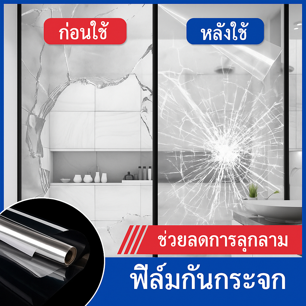 1Roll10M โปร่งใสความปลอดภัยหน้าต่างฟิล์มกระจกรักษาความปลอดภัยสติกเกอร์ป้องกันฟิล์มใส Anti Shatter ป้องกันการระเบิดสําหรับกระจกหน้าต่าง