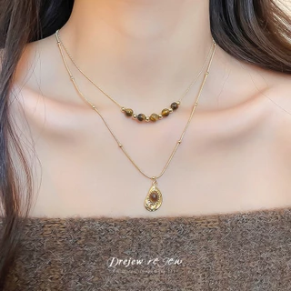 สร้อยคอมีจี้มัลติสไตล์ดอกไม้และหัวใจ ในทอง/โทนเงิน เครื่องประดับเรโทรสำหรับผู้หญิง