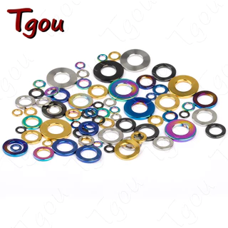 Tgou ไทเทเนียมเครื่องซักผ้า M3 M4 M5 M6 M7 M8 M10 M12 M14 แบน Spacer ปะเก็นสําหรับจักรยานขี่จักรยานรถจักรยานยนต์