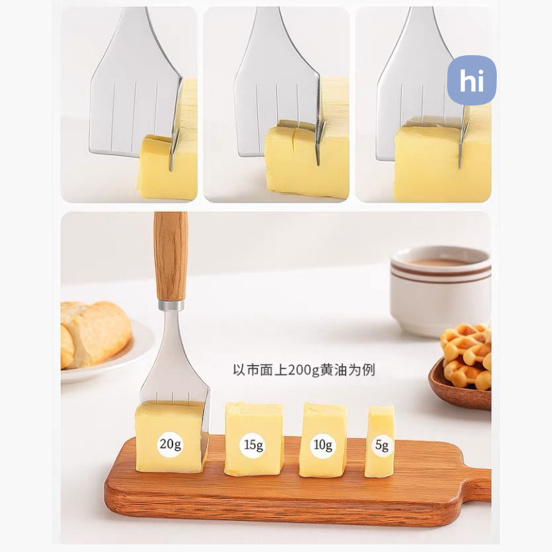 Hi HOMES ใหม่ 304 มีดสเตนเลส มีดตัดเนย บล็อกเกจวัดชีส เครื่องตัดชีส พร้อมตะขอ ขนมปัง เนย ลูกบาศก์ ไม้พาย เครื่องตัด ราคา ถูกที่สุด ดีลบีเคเค แกลเลอรีภาพที่ 4
