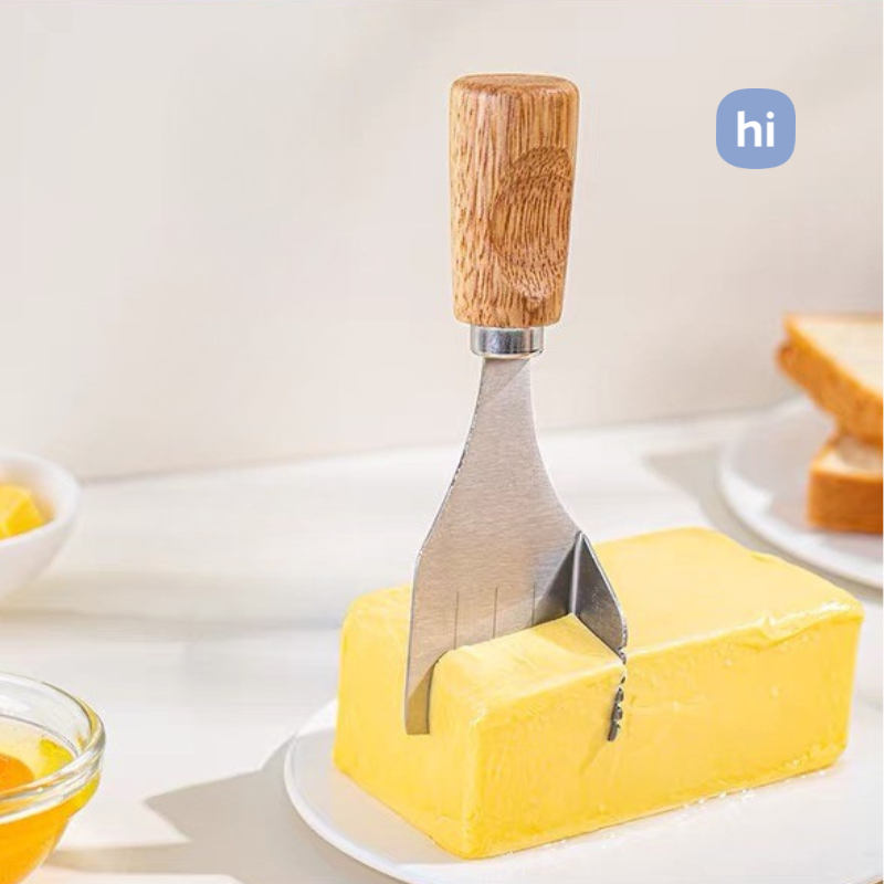 Hi HOMES ใหม่ 304 มีดสเตนเลส มีดตัดเนย บล็อกเกจวัดชีส เครื่องตัดชีส พร้อมตะขอ ขนมปัง เนย ลูกบาศก์ ไม้พาย เครื่องตัด ราคา ถูกที่สุด ดีลบีเคเค แกลเลอรีภาพที่ 3