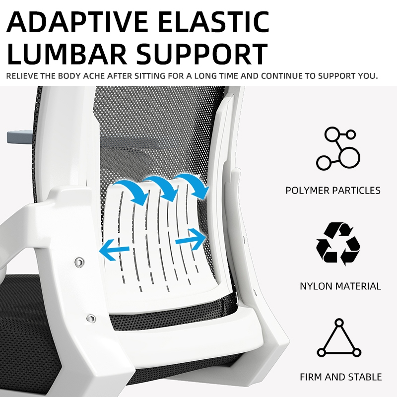 เก้าอี้สำนักงาน เก้าอี้เกมส์อินทรีย์ อเนกประสงค์เก้าอี้คอมพิวเตอร์ สไตล์เรียบง่ายสมัยใหม่ เฟอร์นิเจอร์สำนักงานปรับระดับได้ ขาเหล็กคุณภาพสูงแข็งแรงทนทาน มีล้อหมุนได้ แขนเก้าอี้พับได้ เบาะนุ่ม รองหลังยางยืด นั่งยาวไม่เมื่อยล้า - รูปที่ 4