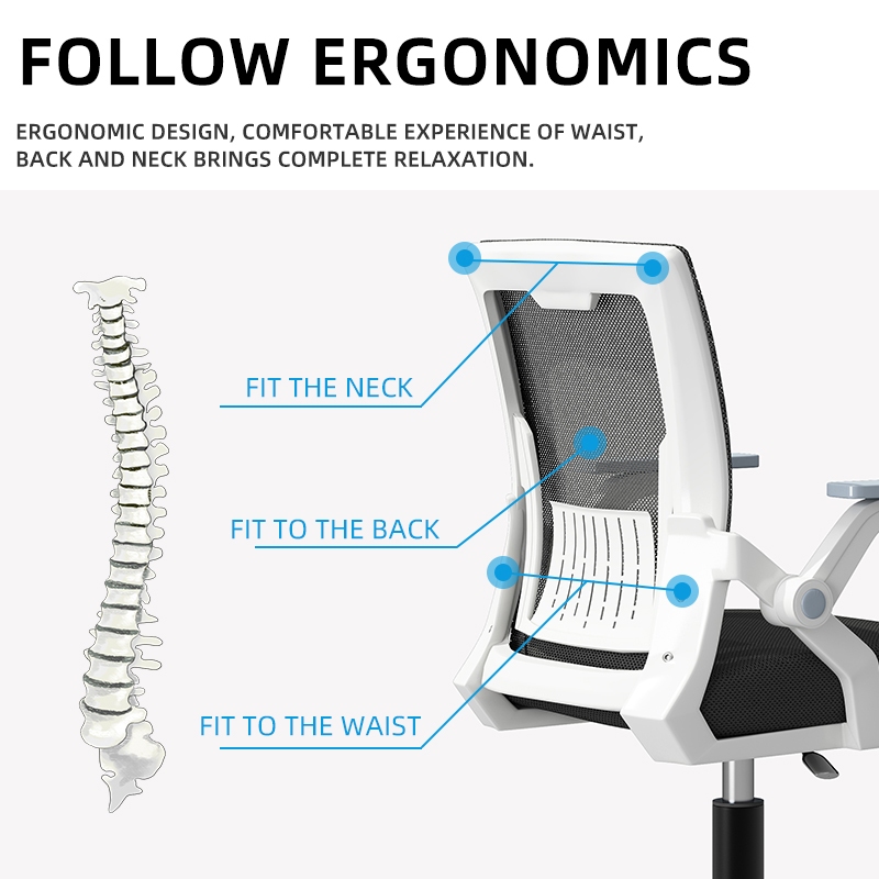 เก้าอี้สำนักงาน เก้าอี้เกมส์อินทรีย์ อเนกประสงค์เก้าอี้คอมพิวเตอร์ สไตล์เรียบง่ายสมัยใหม่ เฟอร์นิเจอร์สำนักงานปรับระดับได้ ขาเหล็กคุณภาพสูงแข็งแรงทนทาน มีล้อหมุนได้ แขนเก้าอี้พับได้ เบาะนุ่ม รองหลังยางยืด นั่งยาวไม่เมื่อยล้า - รูปที่ 3