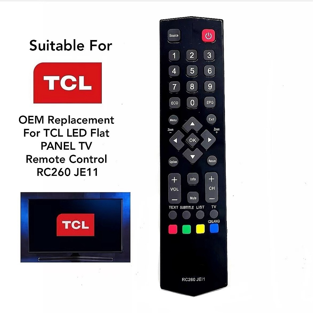 สําหรับ TCL LED แบน PANEL TV รีโมทคอนโทรล RC260 JE11 RC260- JC11 JC14 JC13 สําหรับ LED32S4690 LED55S