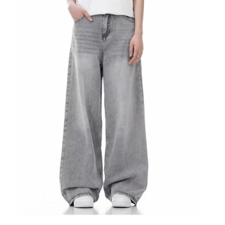 สไตล์อเมริกัน กางเกงยีนส์ผู้ชาย baggy jeans ขากระบอก