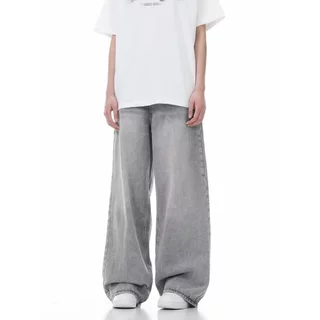 สไตล์อเมริกัน กางเกงยีนส์ผู้ชาย baggy jeans ขากระบอก