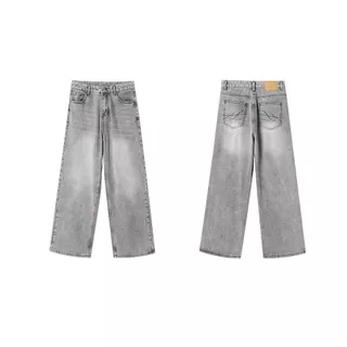 สไตล์อเมริกัน กางเกงยีนส์ผู้ชาย baggy jeans ขากระบอก