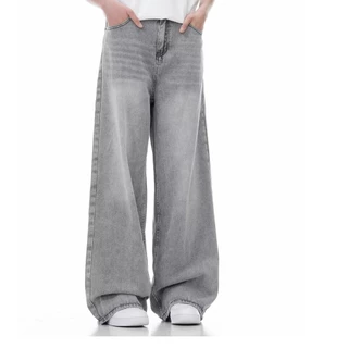 สไตล์อเมริกัน กางเกงยีนส์ผู้ชาย baggy jeans ขากระบอก
