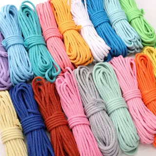 4 มม 10 เมตร เชือกลากห้อยและถักจี้ DIY ขนาด ด้ายผ้าฝ้าย โทนเดียว พร้อมลูกปัด สำหรับทำพวงกุญแจ กระเป๋าเป้ และอุปกรณ์ถักปร