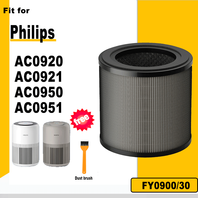 เข้ากันได้กับเครื่องฟอกอากาศ  Philips AC0920 AC0921 AC0950 AC0951 HEPA H13 Filter FY0900/30