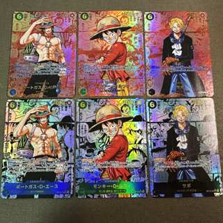 การ์ดวันพีซการ์ตูนคุณภาพสูง OP13 118SEC Luffy Sabo Red Shank…
