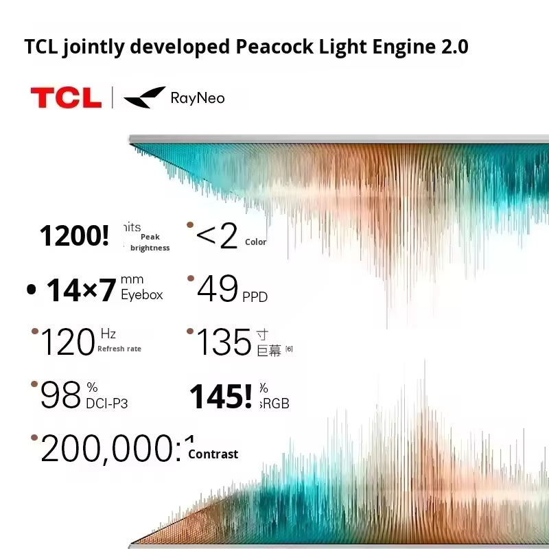 Rayneo Air 4 Pro AR แว่นตาอัจฉริยะ DHR10 1200nits Version4000 AI HDR หน้าจอ 3840 Hz PWM 3D แว่นตา Aduio by Bang &Olufsen - รูปที่ 3