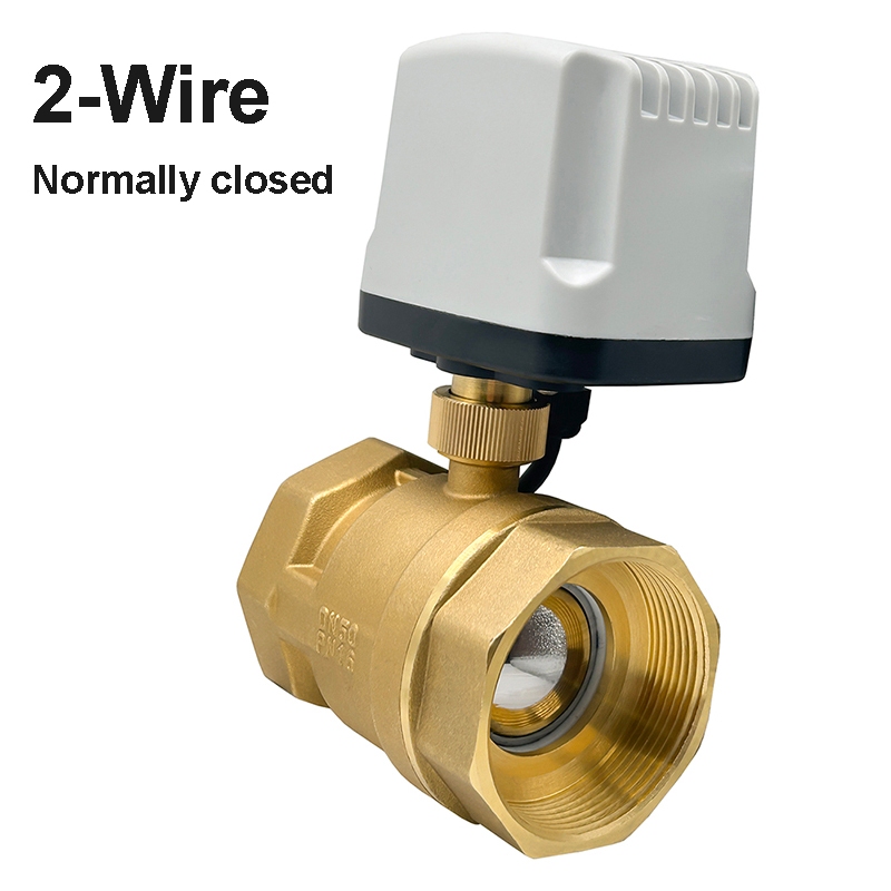 1/2 3/4 1 2 ปกติปิด IP65 กันน้ํา Motorized Ball Valve 2 สายทองเหลืองบอลวาล์วไฟฟ้า Big Torque โลหะมอเตอร์