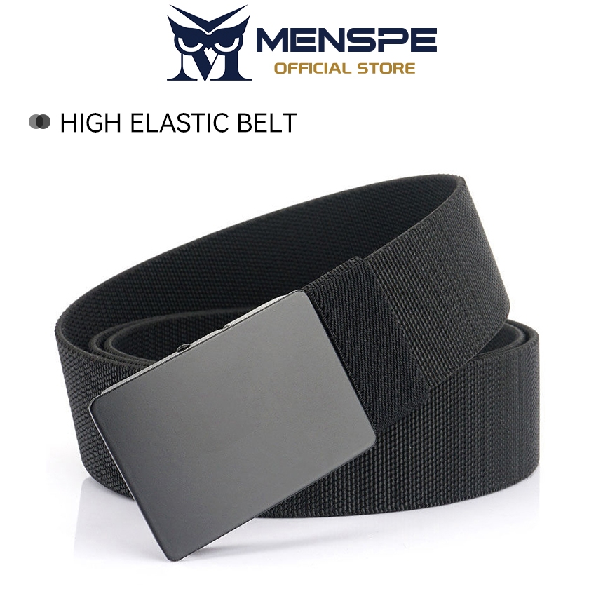 MENSPE เข็มขัดผู้ชาย ไนลอนยืดหยุ่นสูง ระบายอากาศได้ดี ทันสมัย ​​ใช้งานได้หลากหลาย ความยาวปรับได้ 120 ซม. ทนทานต่อรอยขีดข่วน