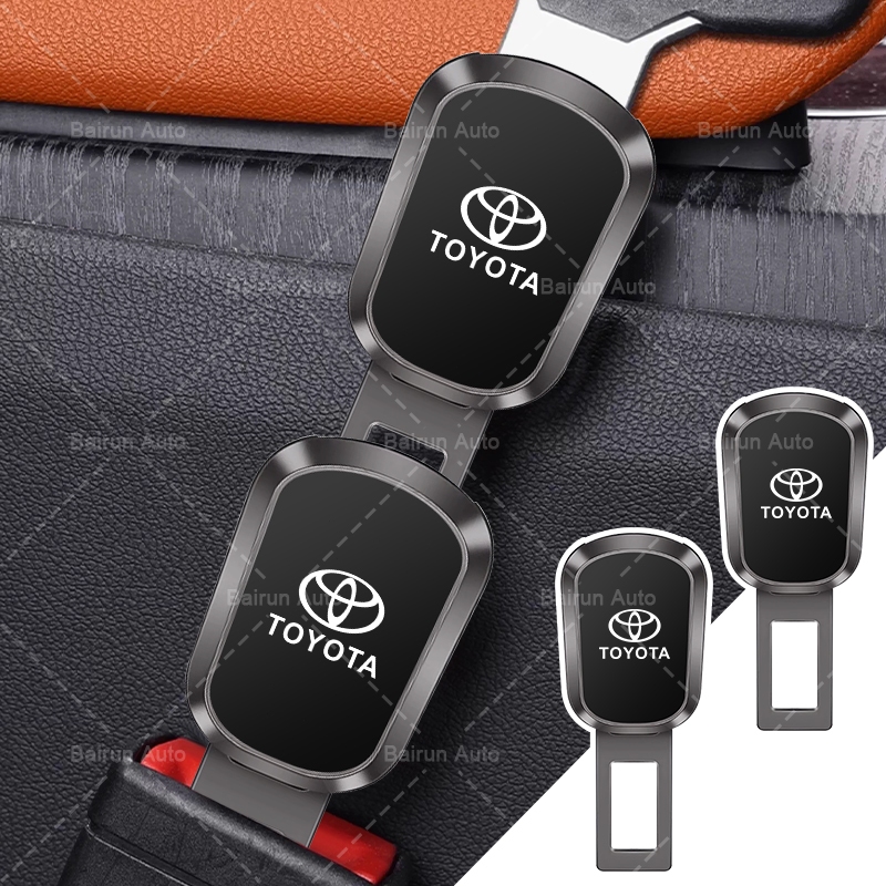 1/2pcs รถเข็มขัดนิรภัยล็อคหัวเข็มขัดรถที่นั่งประกันเข็มขัด Extender สําหรับ Toyota Corolla Yaris Aygo Prius RAV4 Camry Auris
