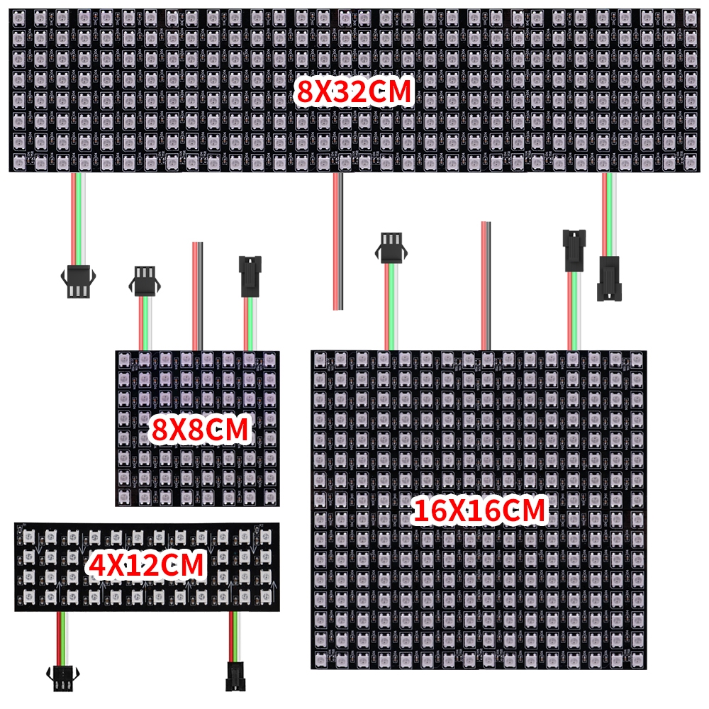 WS2812B RGB LED Digital Panel Light แอดเดรส WS2812 โมดูล Matrix หน้าจอ DC5V