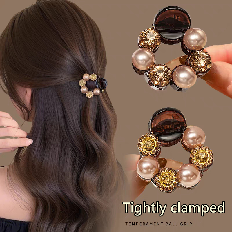 Hairpin สไตล์ใหม่ ประกายเพชรกระพริบและคลิปคว้าขนาดเล็ก เหมาะสำหรับครึ่งหาง ponytail