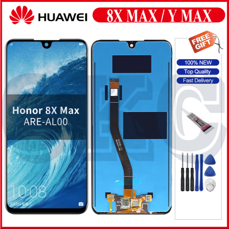 LCD สําหรับ Huawei Honor 8X Max จอแสดงผล LCD Touch Screen Digitizer Huawei Y Max อะไหล่ทดแทน LCD