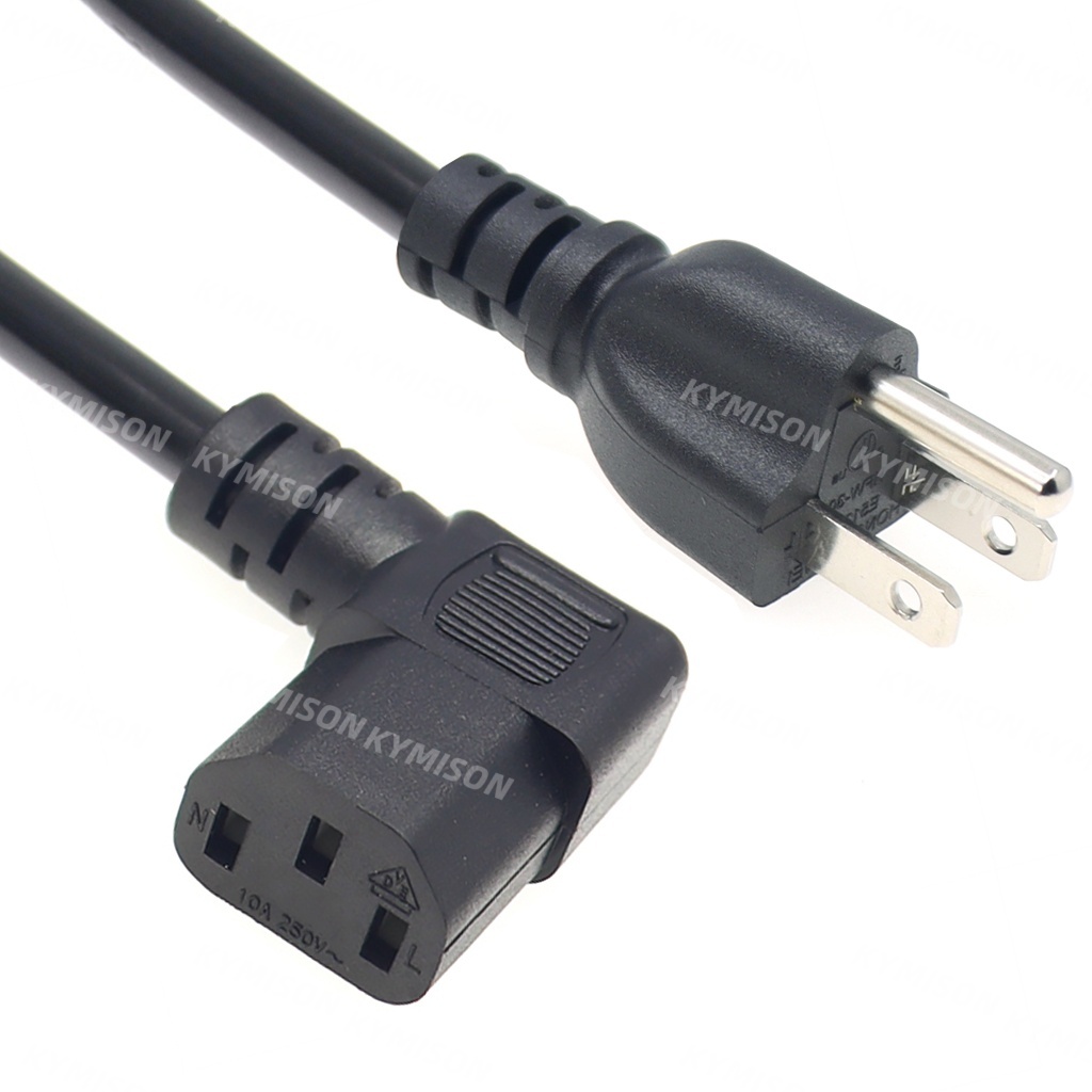 สายเคเบิลต่อขยาย มุมขวา US เป็น IEC320 C13 NEMA 5-15P 18AWG 1.8 ม.(6 ฟุต)
