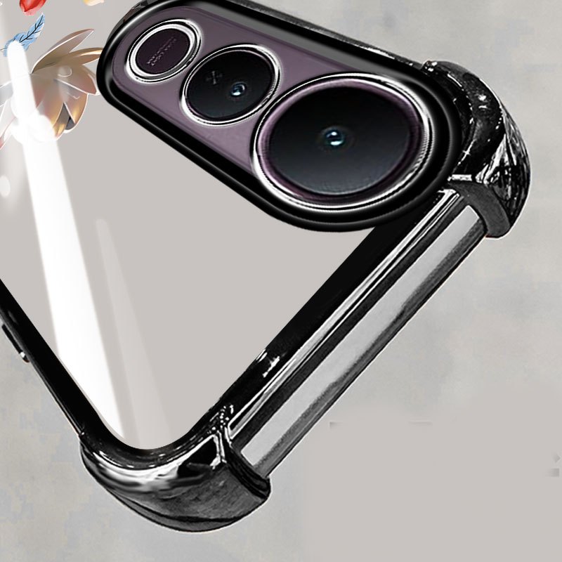 YBD สําหรับ Vivo V60 Lite Y200 Y300 V40 Lite V50 Lite V50E V40 Pro 5G น้ํามันเงิน Lotus TPU ซิลิโคนนุ่ม Anti Drop สี่มุมถุงลมนิรภัย Shell - รูปที่ 7