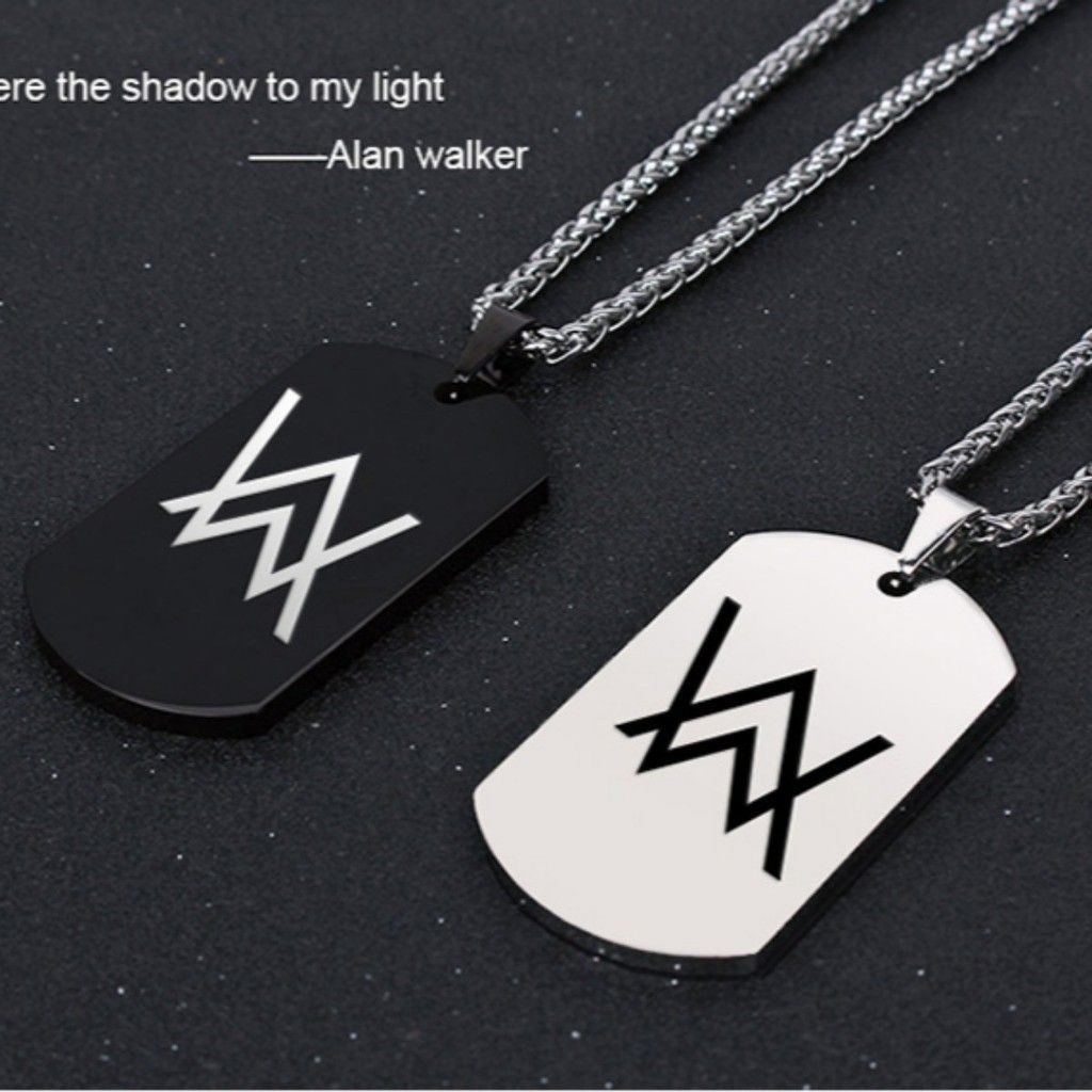 สร้อยคอเหล็กไทเทเนียม Allen Walker ขนาด 11.25 นิ้ว สำหรับแฟนเพลง EDM และ DJ