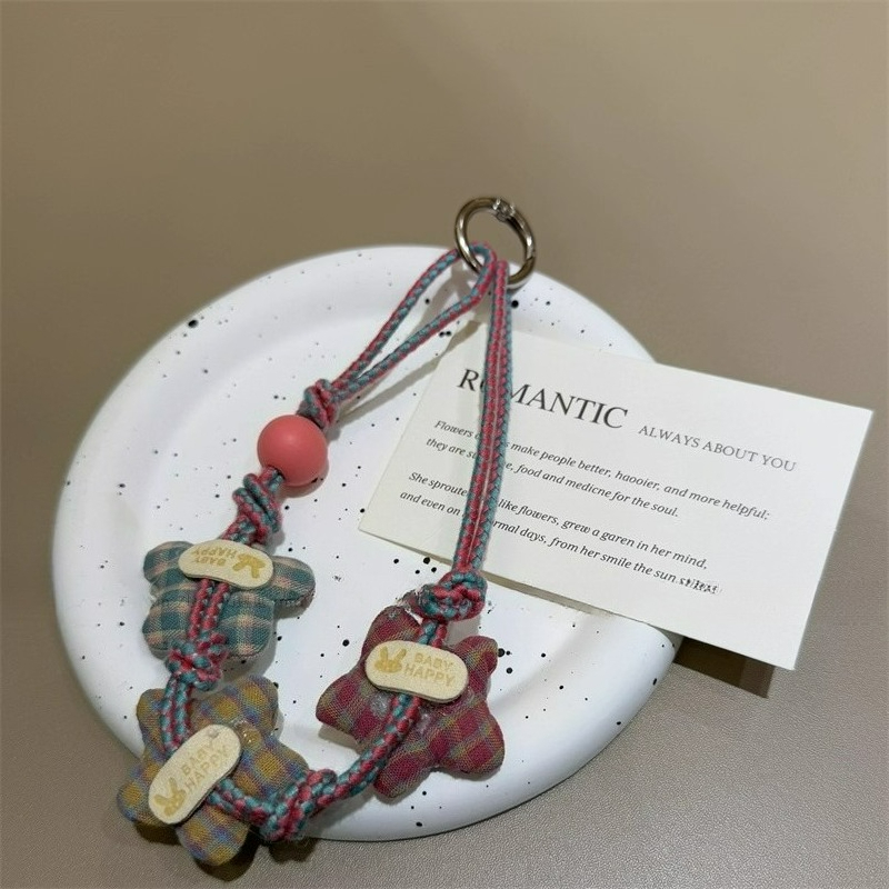 ดันดอกไม้ตาข่ายลูกปัดเชือกเส้นเล็กโทรศัพท์เสน่ห์สายรัดจี้สร้อยข้อมือสําหรับ ไอโฟน แอร์พอด อุปกรณ์เสริมกระเป๋าผู้หญิงสาวแขวนสายไฟ - รูปที่ 3