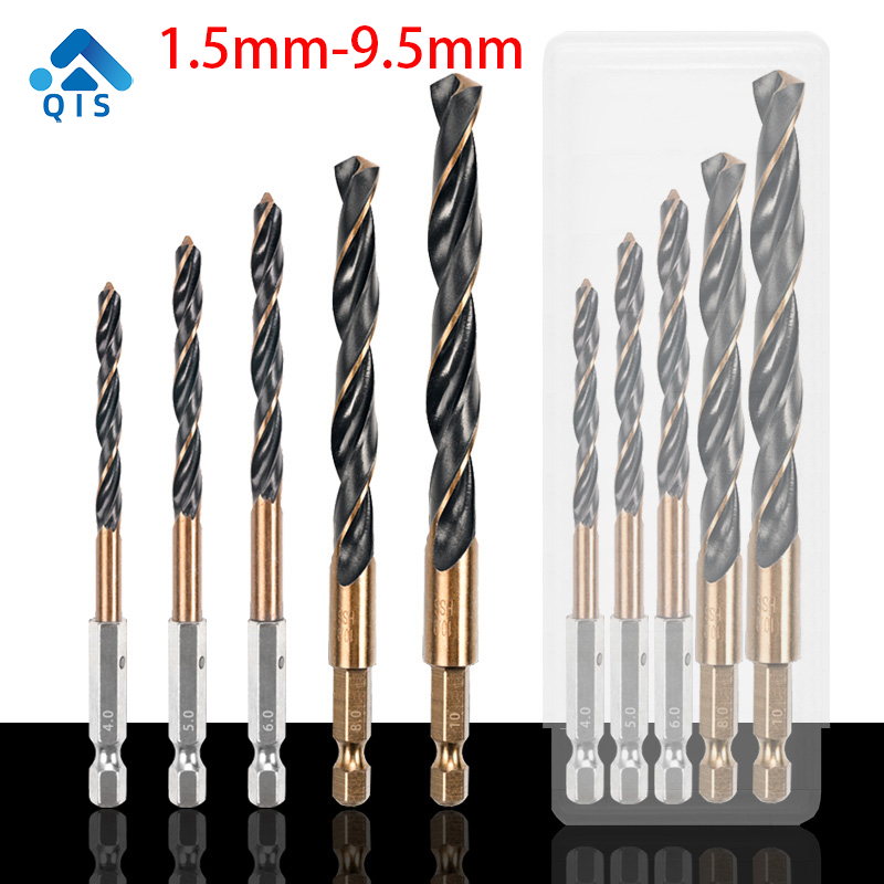 1.5 มม.-9.5 มม.HSS Hole Saws เหล็กความเร็วสูงขนาดเล็ก Twist เจาะชุด Bit,มือสว่านไฟฟ้า Hex Shank โลหะเจาะไม้ Bits,DIY Woodwork,สแตนเลสและเครื่องมือ M5